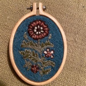 Hand Embroidered Flower Brooch